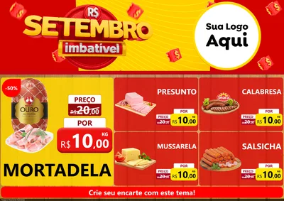 Modelo de Encarte para Encarte A4 Horizontal com o tema Setembro Imbatível para Frios e Laticínios