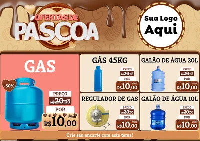 Modelo de Encarte para Encarte A4 Horizontal com o tema Ofertas de Páscoa para Água e gás