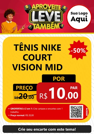 Modelo de Cartaz para Cartaz A4 Vertical com o tema Aproveite e Leve Também para Calçados
