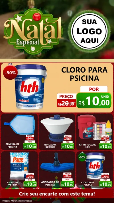Modelo de Rede Social para Stories com o tema Natal Especial para Produtos para Piscina
