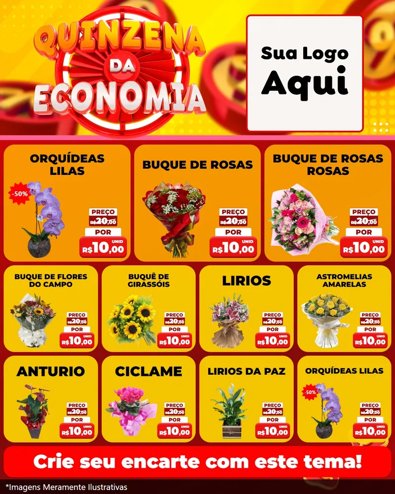 Modelo de Rede Social para Feed Instagram com o tema Quinzena Da Economia para Floricultura e jardim
