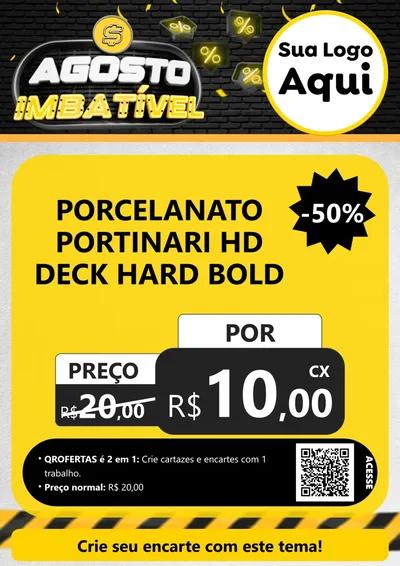 Modelo de Cartaz para Cartaz A4 Vertical com o tema Agosto Imbatível para Pisos e revestimentos