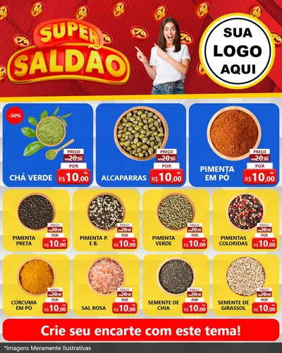 Modelo de Rede Social para Feed Instagram com o tema Super Saldão para Produtos Naturais