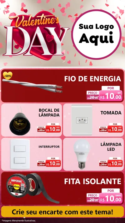 Modelo de TV para TV Vertical com o tema Valentine's Day para Materiais Elétricos