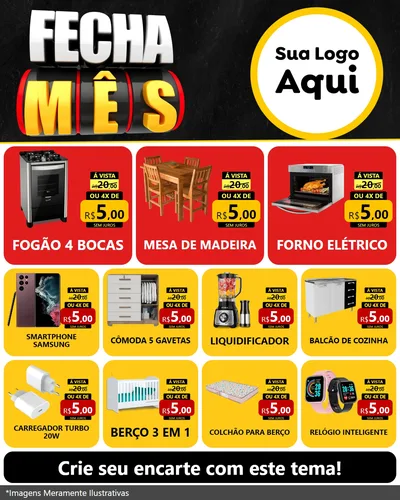 Modelo de Rede Social para Feed Instagram com o tema Fecha Mês para Móveis e Eletro