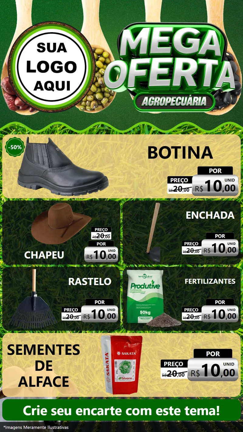 Modelo de TV para TV Vertical com o tema Mega Oferta - Agropecuária para Agropecuária