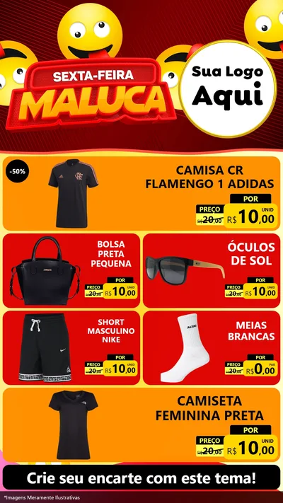 Modelo de TV para TV Vertical com o tema Sexta-feira Maluca para Roupas e acessórios