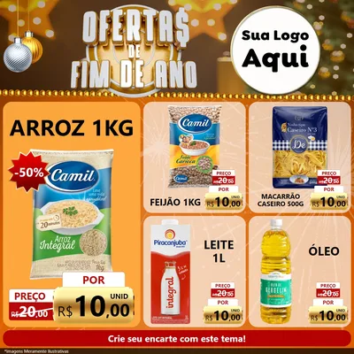 Modelo de Rede Social para Feed Facebook com o tema Ofertas de Fim de Ano para Supermercado