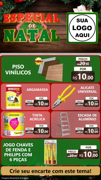 Modelo de TV para TV Vertical com o tema Especial de Natal para Material para Construção