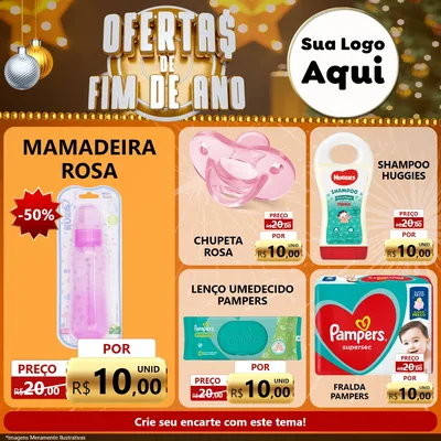 Modelo de Rede Social para Feed Facebook com o tema Ofertas de Fim de Ano para Bebês