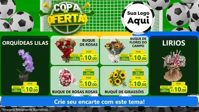 Modelo de TV para TV Horizontal com o tema Copa De Ofertas para Floricultura e jardim