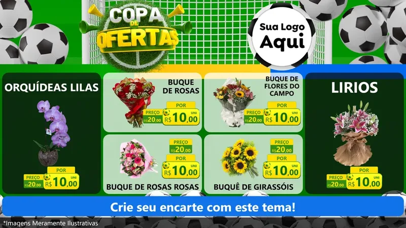 Modelo de TV para TV Horizontal com o tema Copa De Ofertas para Floricultura e jardim