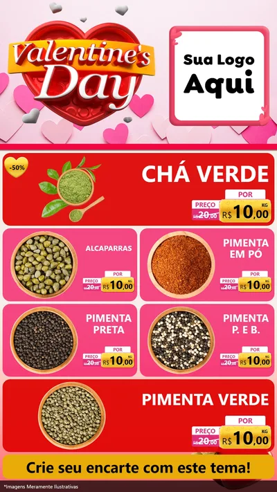 Modelo de TV para TV Vertical com o tema Valentine's Day para Produtos Naturais