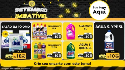 Modelo de TV para TV Horizontal com o tema Setembro Imbatível para Produtos de Limpeza