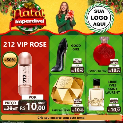 Modelo de Rede Social para Feed Facebook com o tema Natal Imperdível para Perfumes