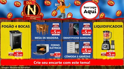 Modelo de TV para TV Horizontal com o tema Dia N - O Dia Mais Barato Do Mês para Móveis e Eletro