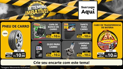Modelo de TV para TV Horizontal com o tema Setembro Imbatível para Auto peças