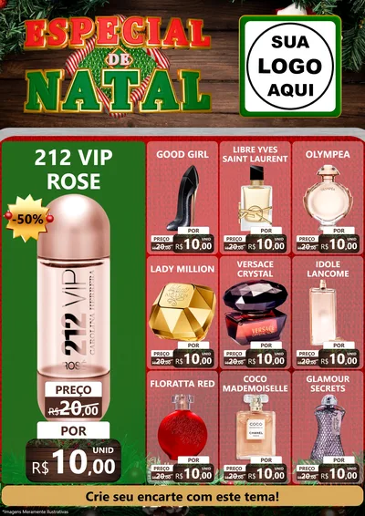 Modelo de Encarte para Encarte A4 Vertical com o tema Especial de Natal para Perfumes