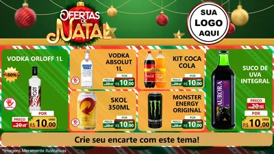 Modelo de TV para TV Horizontal com o tema Ofertas de Natal para Distribuidora de bebidas
