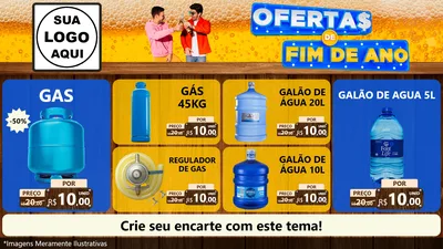 Modelo de TV para TV Horizontal com o tema Ofertas de Fim de Ano para Água e gás