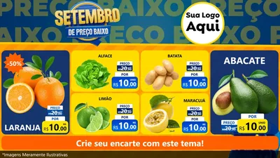 Modelo de TV para TV Horizontal com o tema Setembro De Preço Baixo para Hortifrúti