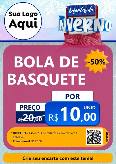 Modelo de Cartaz para Cartaz A4 Vertical com o tema Ofertas de Inverno para Artigos Esportivos