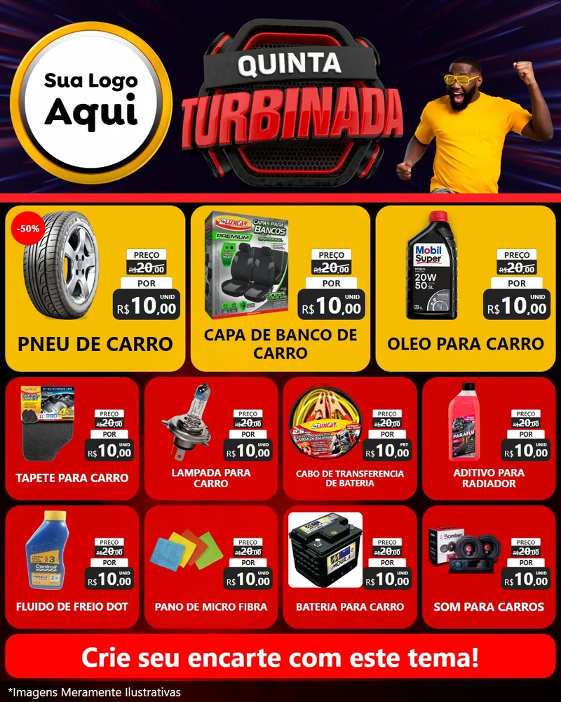 Modelo de Rede Social para Feed Instagram com o tema Quinta Turbinada para Auto peças