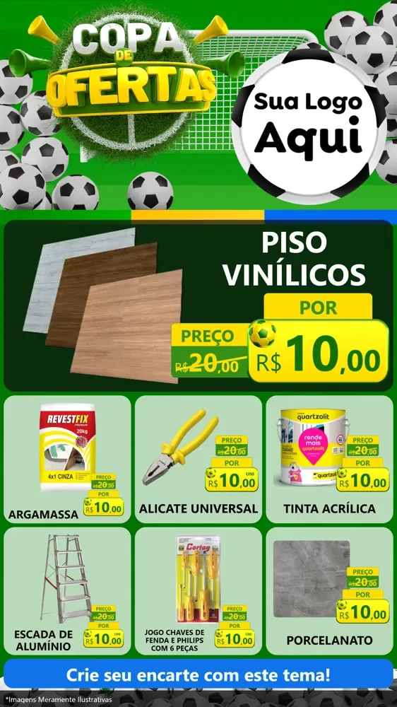 Modelo de Rede Social para Stories com o tema Copa De Ofertas para Material para Construção