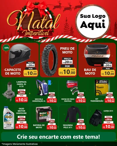 Modelo de Rede Social para Feed Instagram com o tema Natal Imperdível para Moto peças