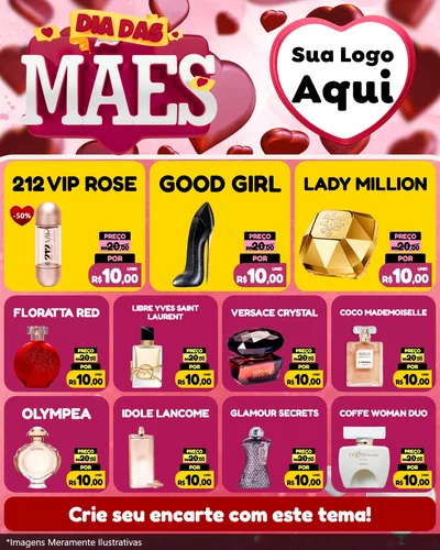 Modelo de Rede Social para Feed Instagram com o tema Dia Das Mães para Perfumes