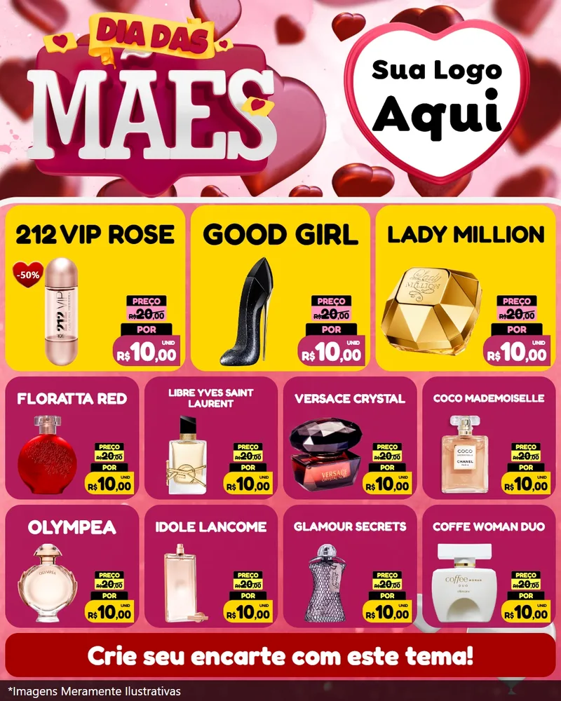 Modelo de Rede Social para Feed Instagram com o tema Dia Das Mães para Perfumes