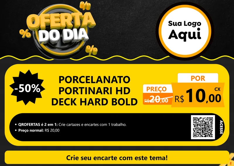 Modelo de Cartaz para Cartaz A4 Horizontal com o tema Oferta Do Dia para Pisos e revestimentos