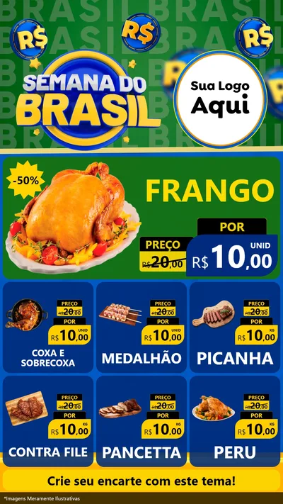 Modelo de Rede Social para Stories com o tema Semana Do Brasil para Assados