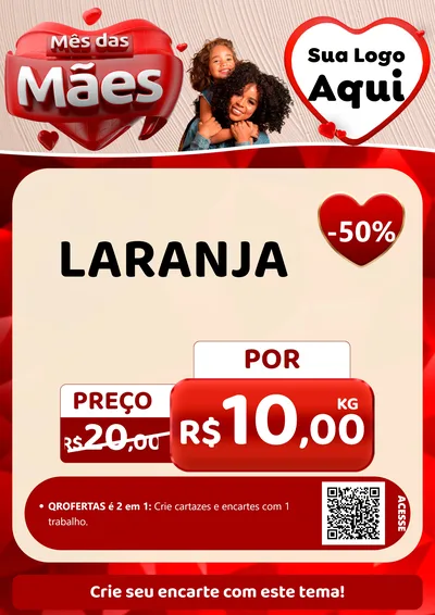 Modelo de Cartaz para Cartaz A4 Vertical com o tema Mês das Mães para Hortifrúti