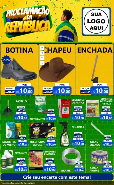Modelo de Encarte para Encarte Grande com o tema Proclamação da República para Agropecuária