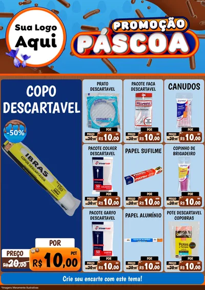 Modelo de Encarte para Encarte A4 Vertical com o tema Promoção Páscoa para Embalagens