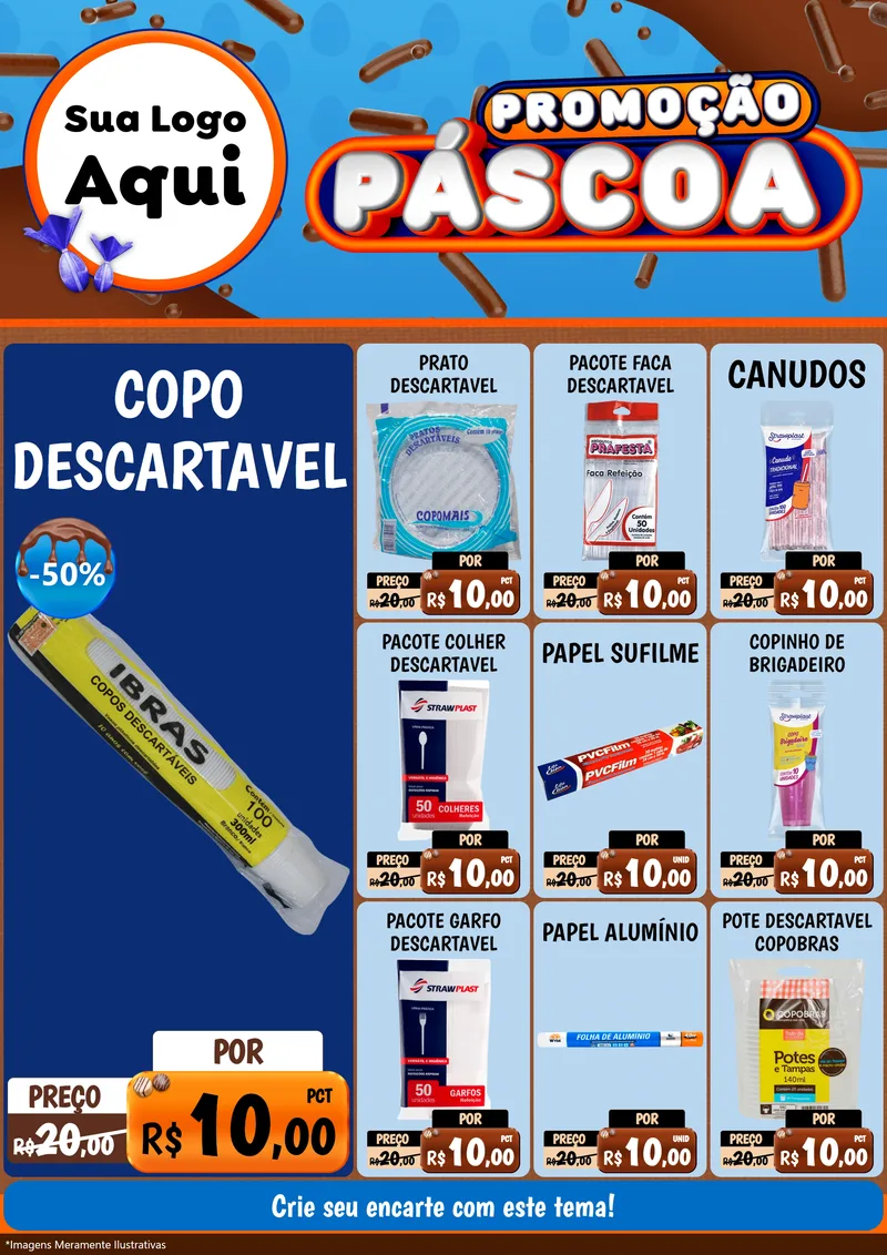 Modelo de Encarte para Encarte A4 Vertical com o tema Promoção Páscoa para Embalagens