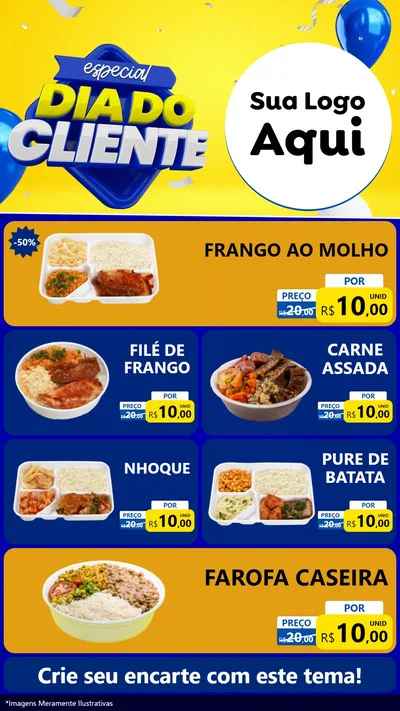 Modelo de TV para TV Vertical com o tema Especial Dia do Cliente para Restaurante