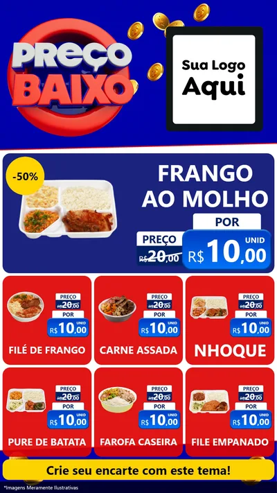 Modelo de Rede Social para Stories com o tema Preço Baixo para Restaurante