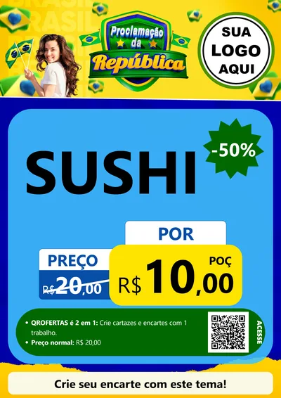 Modelo de Cartaz para Cartaz A4 Vertical com o tema Proclamação da República para Comida japonesa