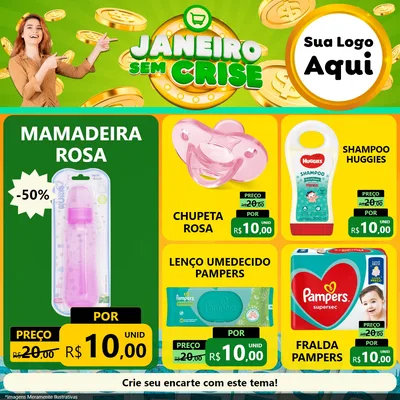 Modelo de Rede Social para Feed Facebook com o tema Janeiro Sem Crise para Bebês
