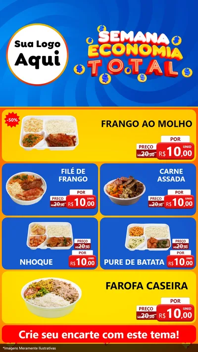 Modelo de TV para TV Vertical com o tema Semana Economia Total para Restaurante