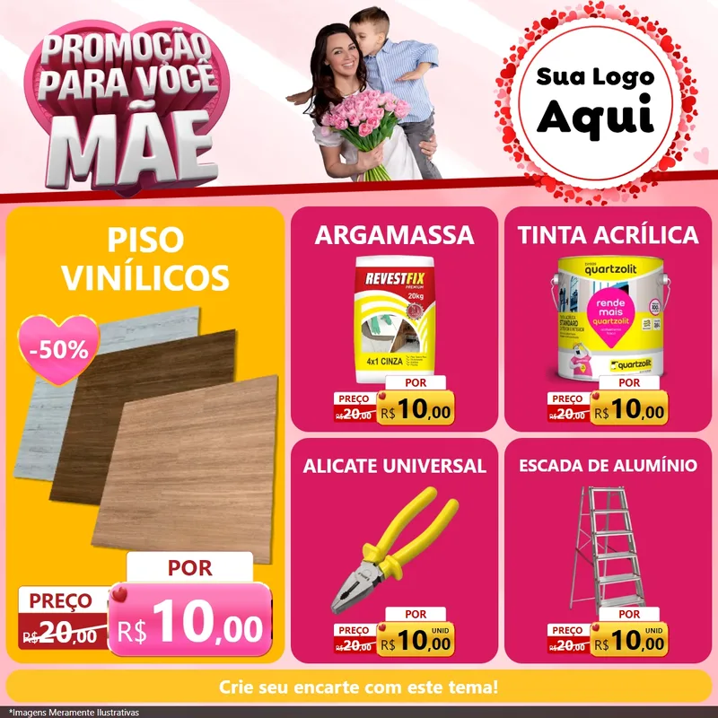 Modelo de Rede Social para Feed Facebook com o tema Promoção Para Você Mãe para Material para Construção