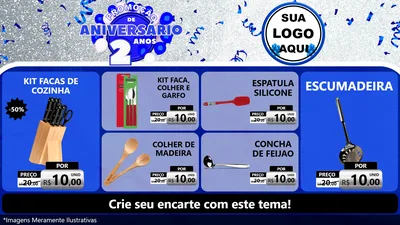 Modelo de TV para TV Horizontal com o tema Promoção de Aniversário - 2 Anos para Utilidades Domésticas
