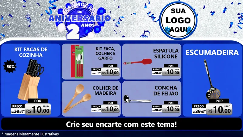 Modelo de TV para TV Horizontal com o tema Promoção de Aniversário - 2 Anos para Utilidades Domésticas