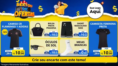 Modelo de TV para TV Horizontal com o tema Sextou de Ofertas para Roupas e acessórios