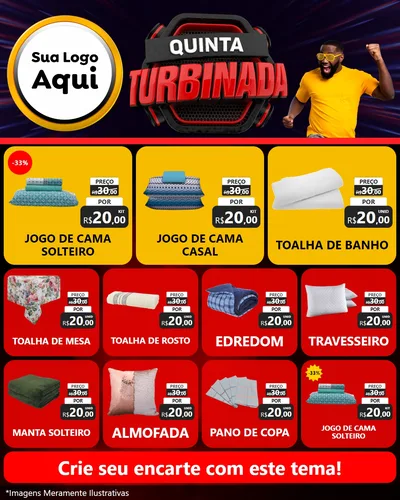 Modelo de Rede Social para Feed Instagram com o tema Quinta Turbinada para Cama, Mesa e Banho
