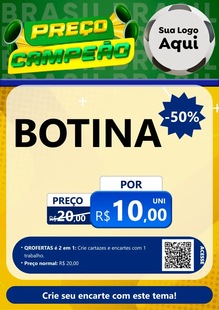 Modelo de Cartaz para Cartaz A4 Vertical com o tema Preço Campeão - Copa para Agropecuária