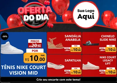Modelo de Encarte para Encarte A4 Horizontal com o tema Oferta do Dia para Calçados