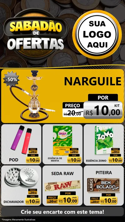 Modelo de Rede Social para Stories com o tema Sabadão de Ofertas para Tabacaria